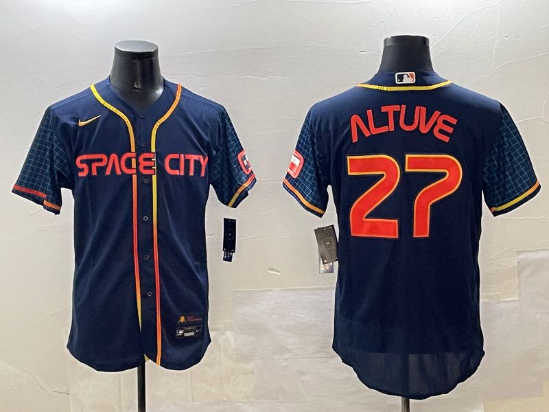 Men Houston Astros #27 Altuve Blue City Edition Elite 2025 Nike MLB Jersey style 1->houston astros->MLB Jersey
